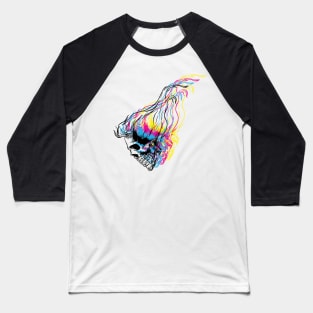 CMYK Hair-Skull Baseball T-Shirt